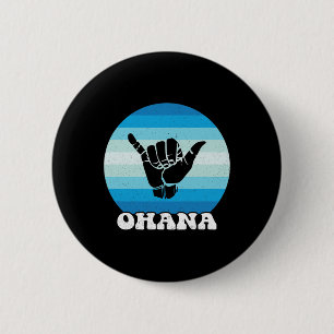 Ohana Hawaïi Hi Aloha Hawaïaanse Eiland Shaka Retr Ronde Button 5,7 Cm