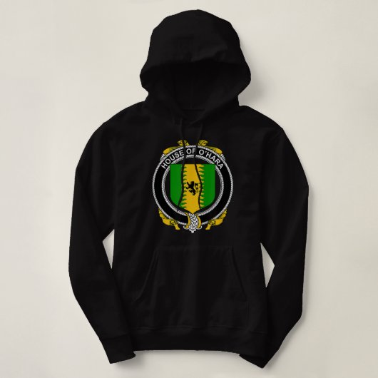 O'Hara Coat of Arms Family Crest Hoodie (Design voorkant)