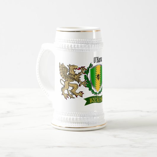 O'Hara/Hara Irish Shield Beer Stein Bierpul (Voorkant links)