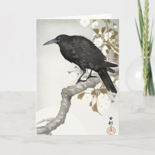 Ohara Koson Kraai op Kersenbloesemtak Kunst Kaart
