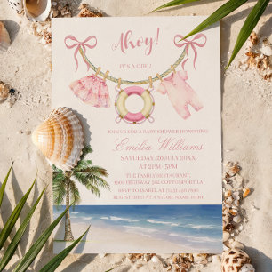 Ohé C'est une fille Invitation à une baby shower c
