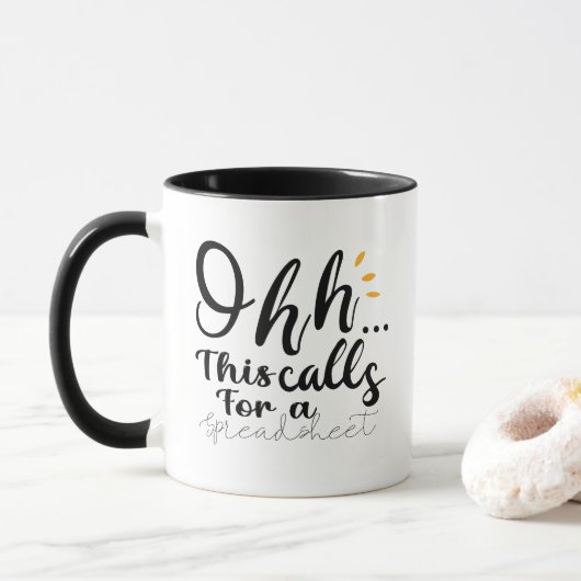 Ohh dit vraagt om een Spreadsheet Accountant kanto Mok (Met donut)