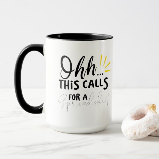 Ohh dit vraagt om een Spreadsheet Accountant kanto Mok (Met donut)