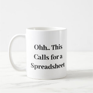 Ohh dit vraagt om een Spreadsheet, Grappige Boekho Koffiemok