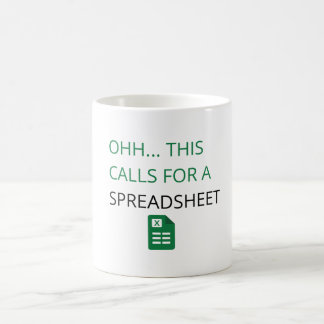 Ohh dit vraagt om een Spreadsheet Koffiemok