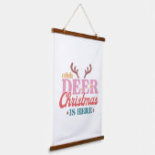 Ohh Herten Kerstmis is hier | Kerstmis Hangend Wandkleed (Gebogen)