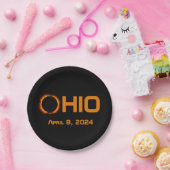 Ohio 2024 totale zonsverduistering papieren bordje (Feest)