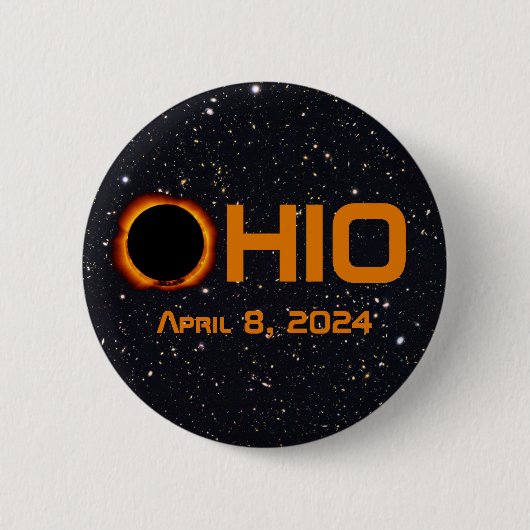Ohio 2024 totale zonsverduistering ronde button 5,7 cm (Voorkant)
