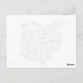 Ohio Afbeelding Map Antiek Buckeye Staat Briefkaart (Achterkant)
