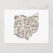 Ohio Afbeelding Map Antiek Buckeye Staat Briefkaart (Voorkant)