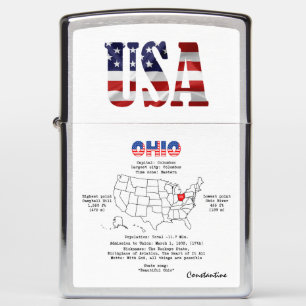 Ohio Amerikaanse staat op een kaart en nuttige inf