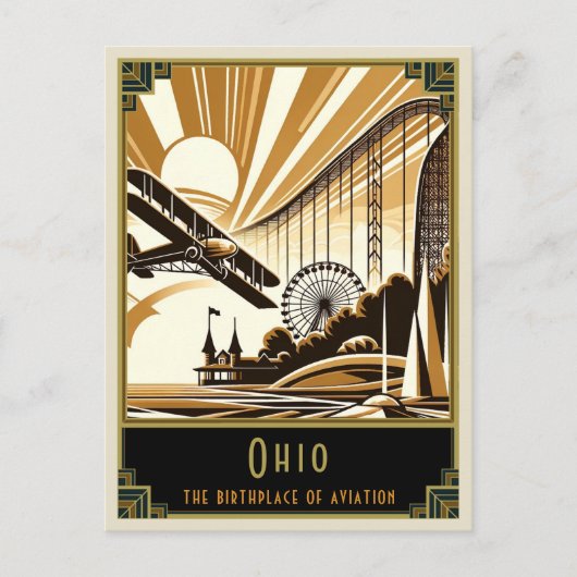 Ohio | Art. Deco Briefkaart (Voorkant)
