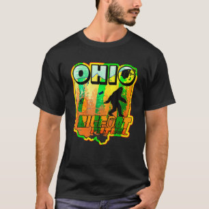 Ohio Bigfoot Patrol State Sasquatch Hunter's Retro T-shirt