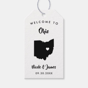 Ohio bruiloft welkomsttas Labels, kaart Cadeaulabel