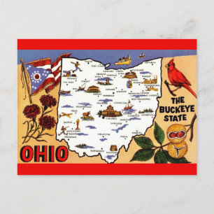 Ohio Buckeye State-ansichtkaart Briefkaart