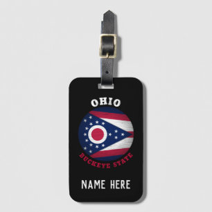 OHIO BUCKEYE STATE FLAG BAGAGELABEL