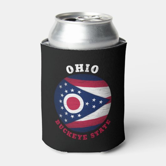 OHIO BUCKEYE STATE FLAG BLIKJESKOELER (Blikje Voorkant)