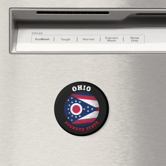 OHIO BUCKEYE STATE FLAG MAGNEET (Insitu (Vaatwasser))