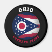OHIO BUCKEYE STATE FLAG MAGNEET (Voorkant)