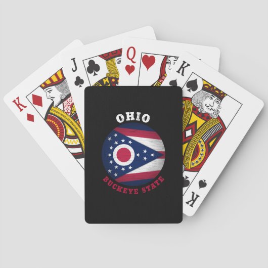 OHIO BUCKEYE STATE FLAG POKERKAARTEN (Achterkant)
