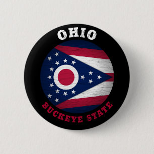 OHIO BUCKEYE STATE FLAG RONDE BUTTON 5,7 CM
