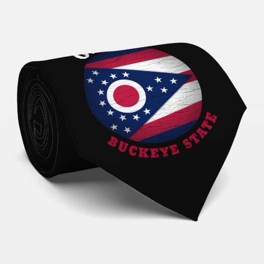 OHIO BUCKEYE STATE FLAG STROPDAS (Opgerold)