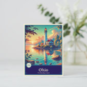 Ohio | Carte postale de style anime ombrée par cel (Debout devant)