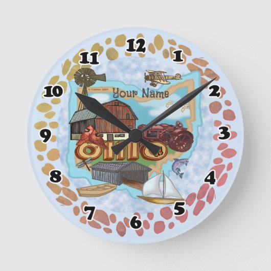 Ohio Clock Ronde Klok (Voorkant)