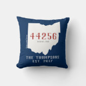 Ohio Custom Town Zip Code Home Pillow Navy Kussen (Voorkant)