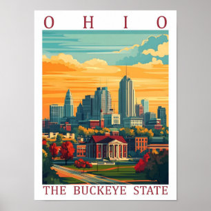 Ohio de Buckeye Staat USA Reisbestemming Poster