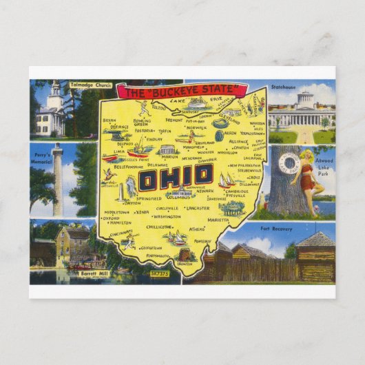 Ohio de Buckeye State  Briefkaart (Voorkant)