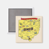 Ohio de kaart van de staat Buckeye Magneet (Voorkant / Achterkant)