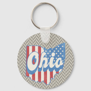  Ohio Distressed geometrisch mannelijk Sleutelhanger