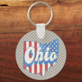 Ohio Distressed geometrisch mannelijk Sleutelhanger (Voorkant)
