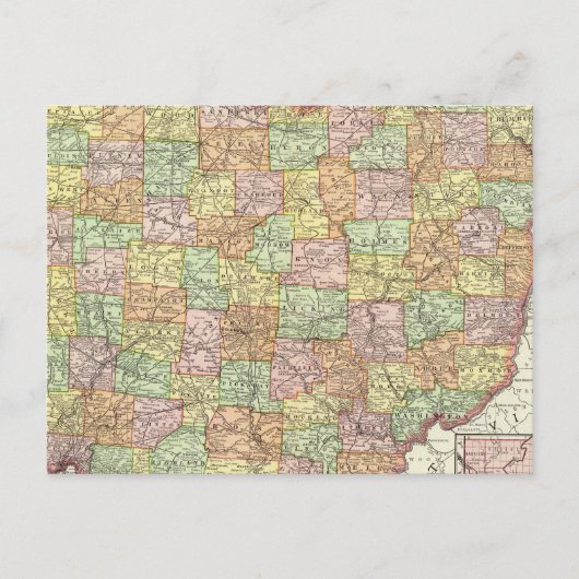 Ohio en Hamilton County Briefkaart (Voorkant)