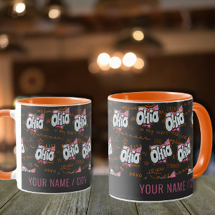 Ohio Etat noir orange motif Mug