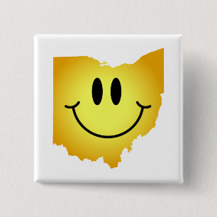 Ohio Face Vierkante Button 5,1 Cm