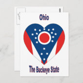 Ohio Flag Heart Briefkaart (Voorkant / Achterkant)