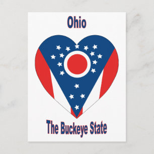 Ohio Flag Heart Briefkaart