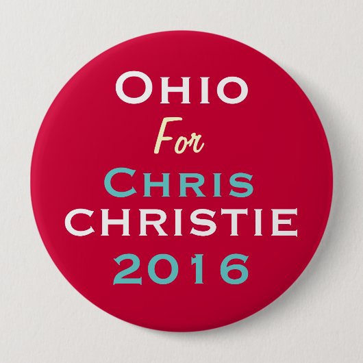 Ohio For Chris CHRISTIE 2016 Campagne Button (Voorkant)