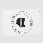 Ohio Golf Towel Staat gepersonaliseerd Golfhanddoek (Horizontaal)