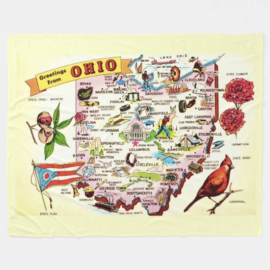 Ohio Groeten Fleece Deken (Voorkant (Horizontaal))
