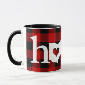 Ohio Home Heart Red Buffalo Check Patroon Mok (Links)