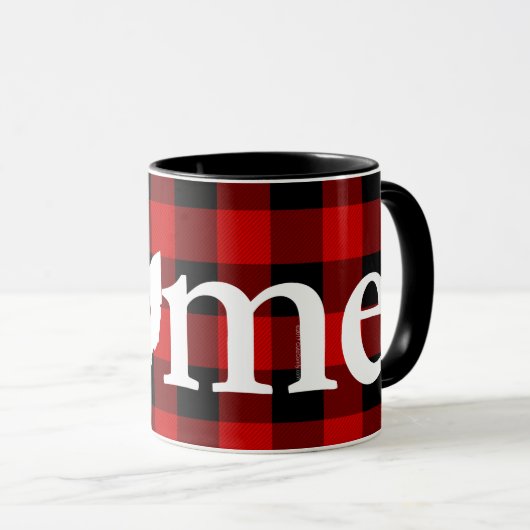 Ohio Home Heart Red Buffalo Check Patroon Mok (Voorkant rechts)