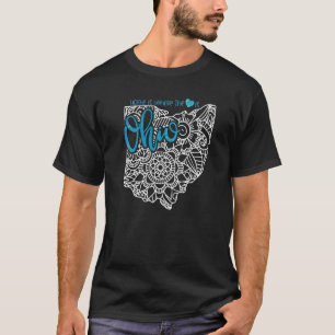 Ohio Home State Oh Mandala Kaart Usa Amerika Veren T-shirt