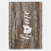 Ohio Home State Personalized Wood Look Deken (Voorkant Verticaal)