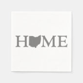 Ohio Home State Shaped Grey Word Art Paper Servet (Voorkant)