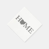 Ohio Home State Shaped Grey Word Art Paper Servet (Hoek)