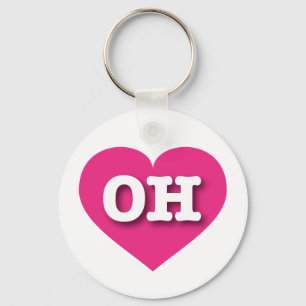 Ohio Hot Pink Heart - Ik hou van OH Sleutelhanger