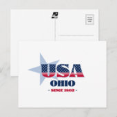 Ohio in rood, wit en blauw Briefkaart (Voorkant / Achterkant)